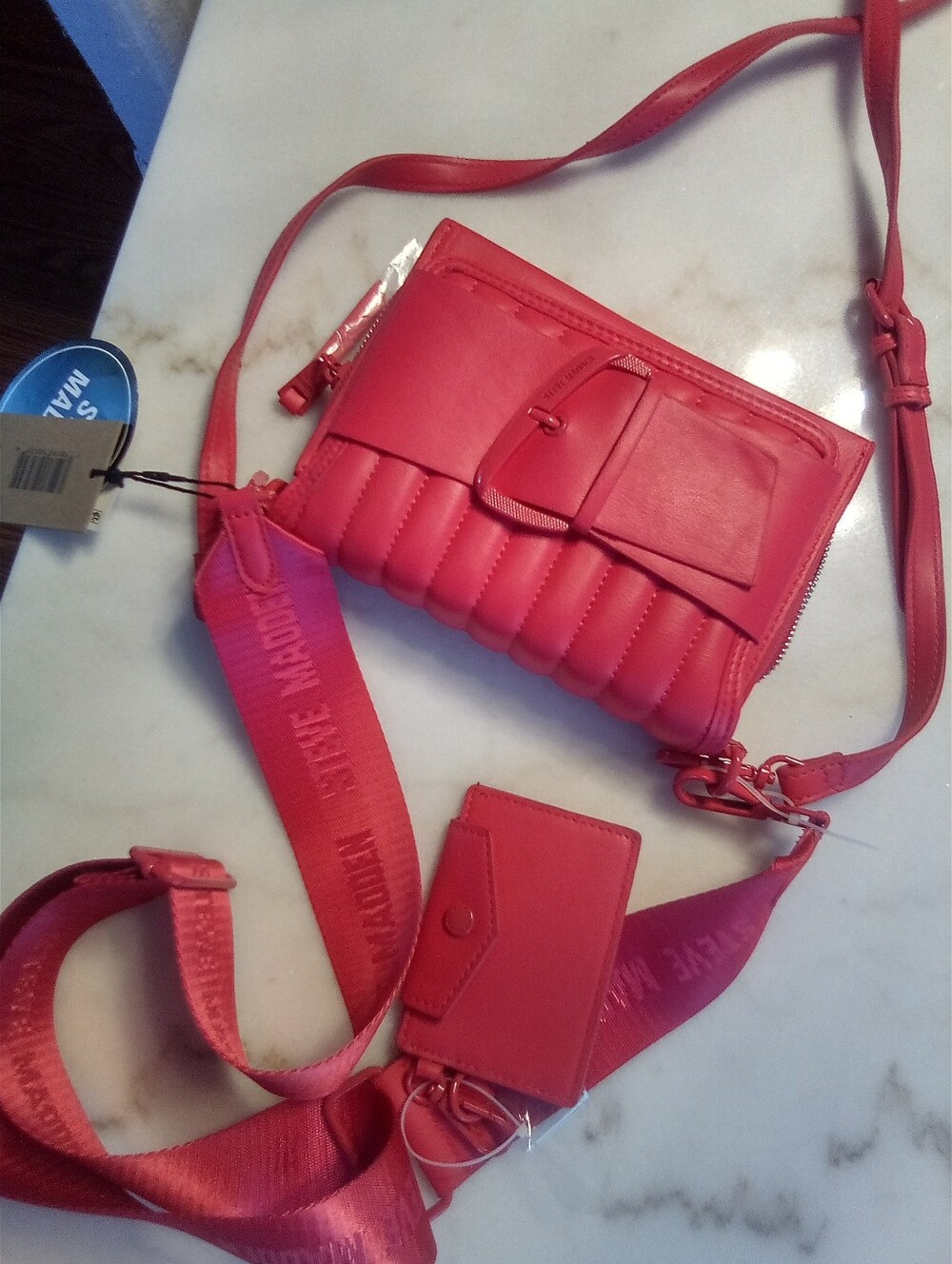 Steve Madden: Red Quilted Crossbody Purse